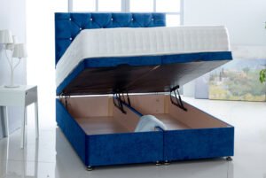 gas lift double bed with mattress