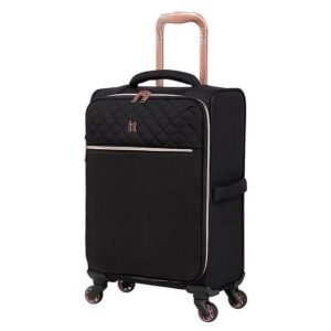 IT Luggage Black & Rose Gold Divinity 4 Wheel Suitcase