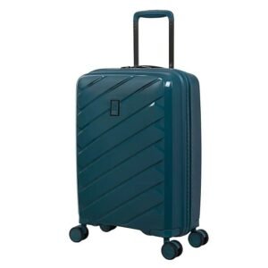 IT Luggage Blue Solidite Hard Shell Suitcase